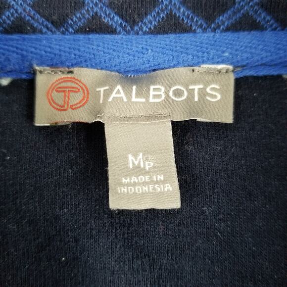 Talbots Blue Zip Up Houndstooth Jacket Pockets Lined Nice Size Med P - Picture 8 of 8